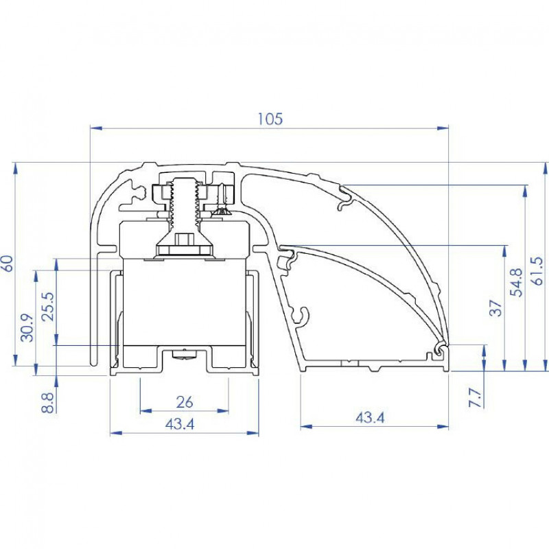 CDVI P300EVO elektromagnetisch deurprofielslot 400 mm, 300 kg, bewaakt (52870)