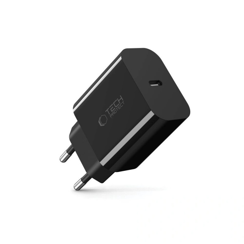 Tech-Protect NC20W USB-C-oplader PD 20W, zwart
