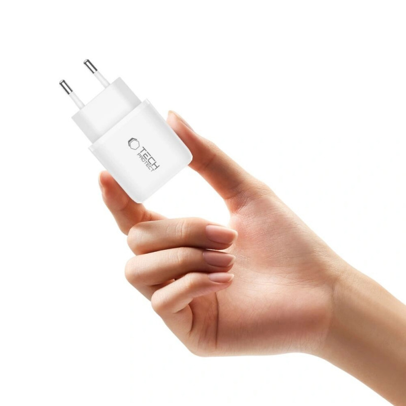 Tech-Protect NCA20 USB-A, USB-C wandlader PD 20W / QC3.0, wit