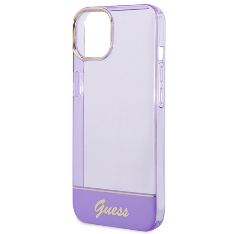 Guess GUHCP14SHGCOU Translucente hardcase voor Apple iPhone 14 / 15 / 13 6,1 inch, paars