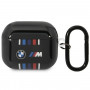 BMW BMA322SWTK hoesje met meerdere gekleurde strepen voor Apple AirPods 3, zwart