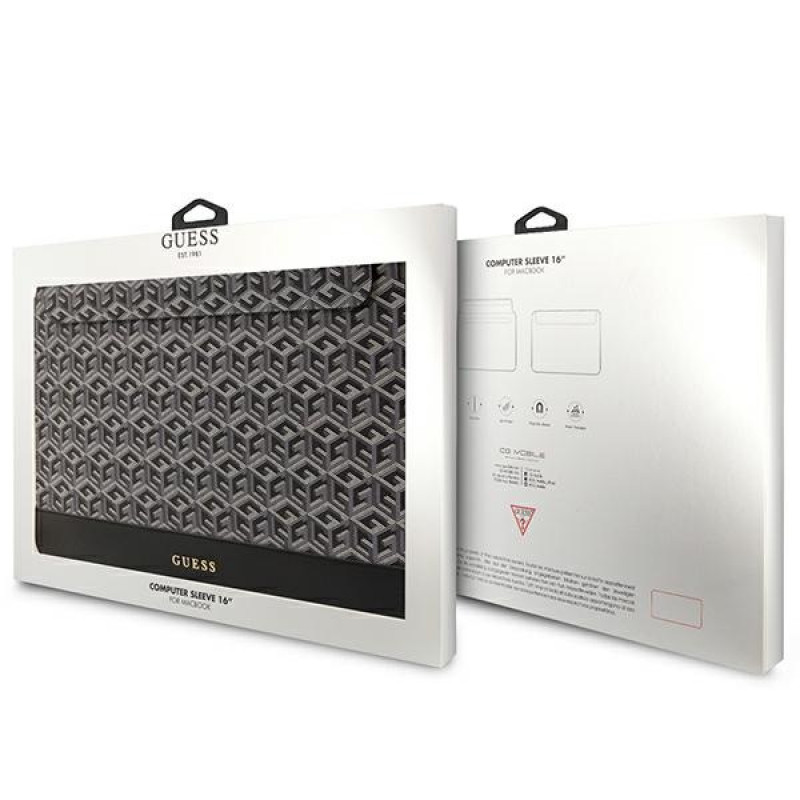 Guess GUCS16HGCFSEK GCube Stripes laptophoes, 16 inch, zwart