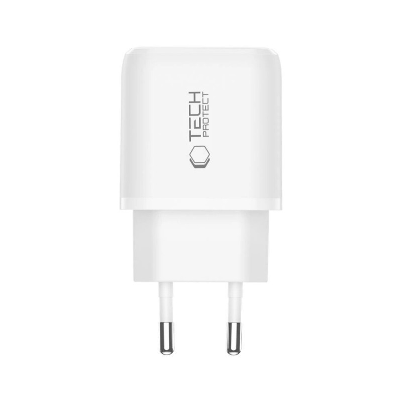 Tech-Protect NCA30 USB-A, USB-C wandlader PD 30W / QC3.0, wit