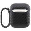 BMW BMA2WMPUCA2 Carbon Double Metal Logo hoesje voor Apple AirPods 1/2, zwart
