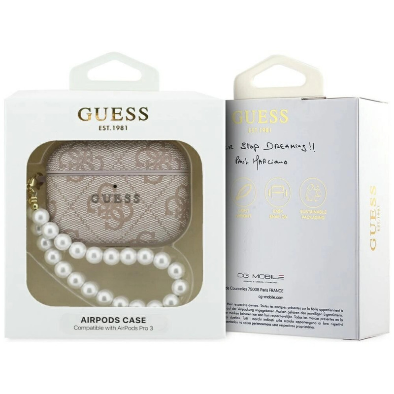 Guess 4G Pearl Strap-hoesje voor Apple AirPods Pro 3, roze