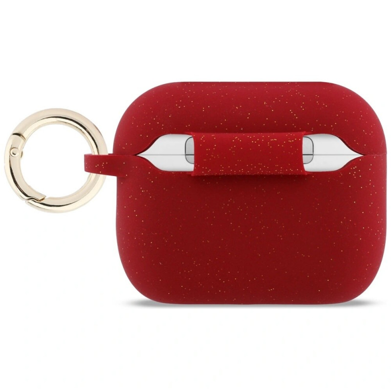 Guess Silicone Glitter Ring-hoesje voor Apple AirPods Pro 3, fuchsia