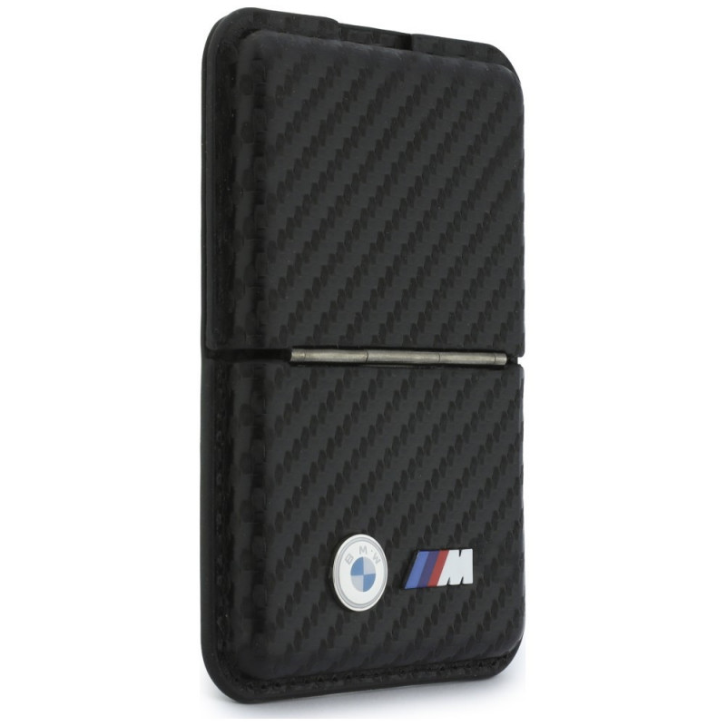 BMW M Carbon Metal Logos MagSafe-portemonnee, zwart