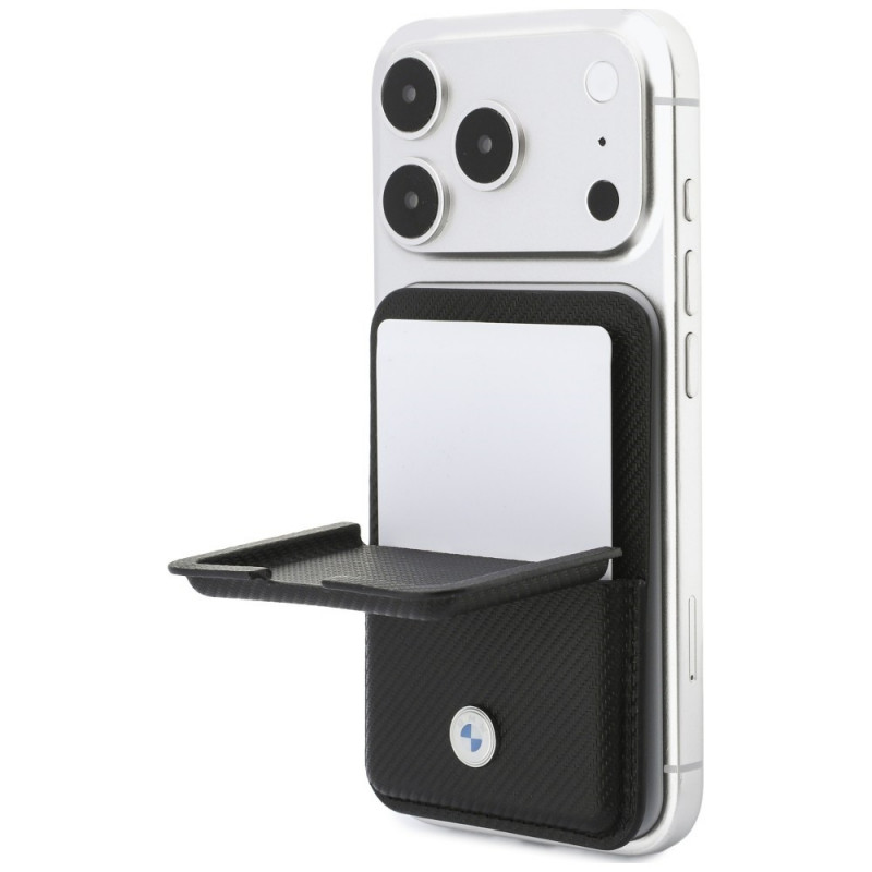 BMW Carbon Metal Logos MagSafe-portemonnee, zwart