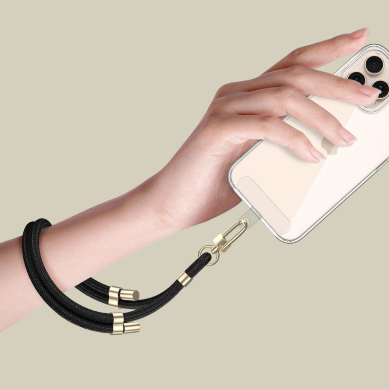 Tech-Protect C4S Rope Wrist Strap, Zwart/Goud