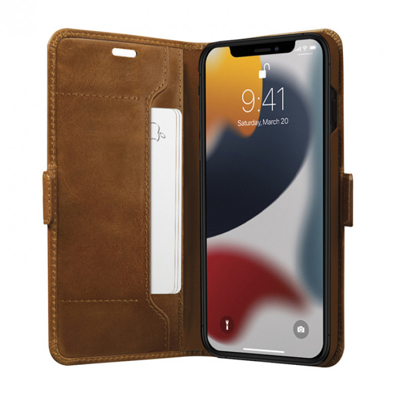 dbramante1928 Copenhagen Slim flipcase, gekorreld leer, tan, voor Apple iPhone 13 mini (CS54GT001324)
