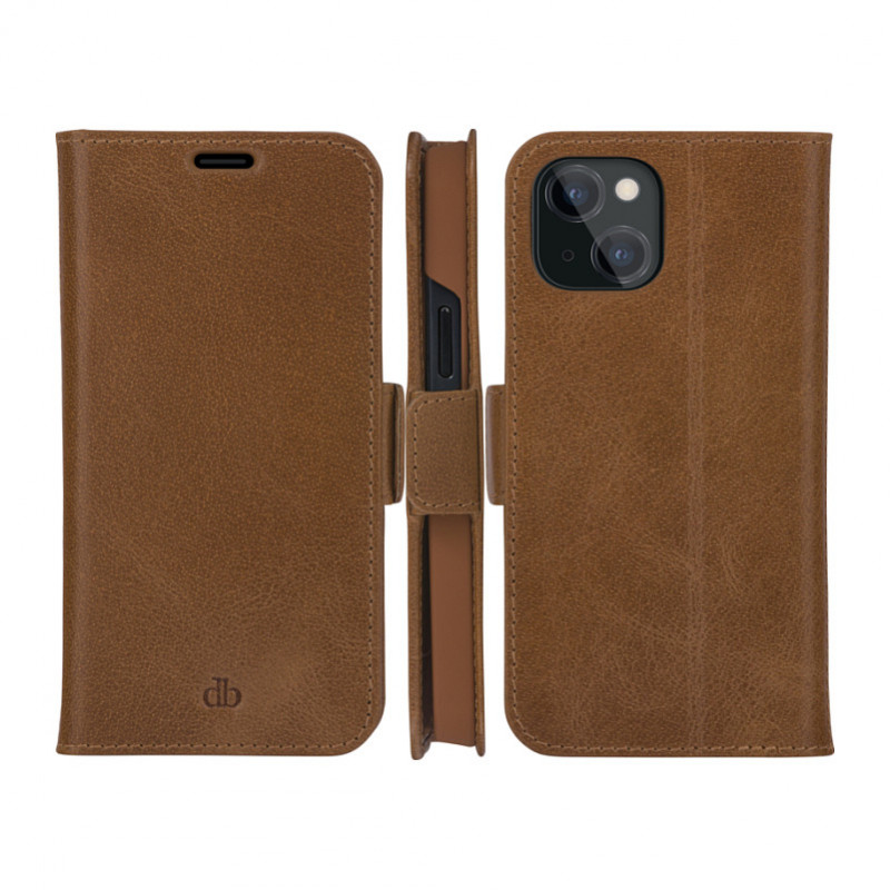 dbramante1928 Copenhagen Slim flipcase, gekorreld leer, tan, voor Apple iPhone 13 mini (CS54GT001324)