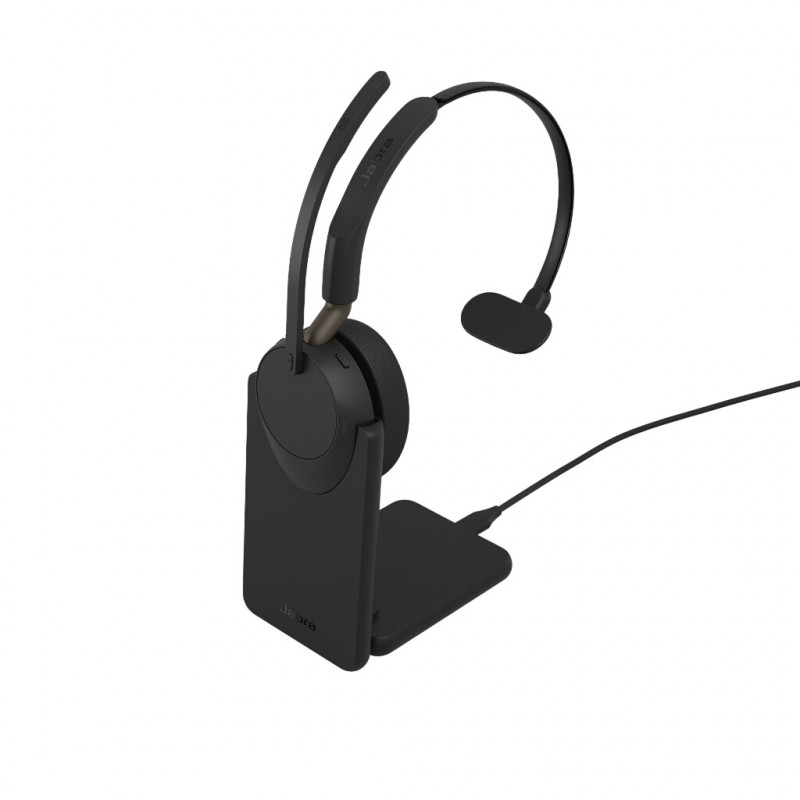 Jabra Evolve3 65 UC mono headset, Link 390c, oplaadstandaard, zwart (36599-889-889)
