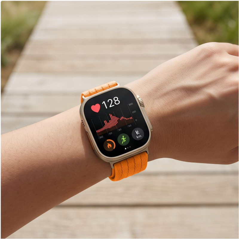 Tech-Protect nylon horlogeband voor Huawei Watch Fit 3 / 4 / 4 Pro / 5 / 5 Pro, oranje