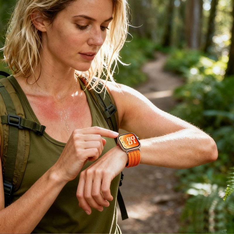 Tech-Protect nylon horlogeband voor Huawei Watch Fit 3 / 4 / 4 Pro / 5 / 5 Pro, oranje