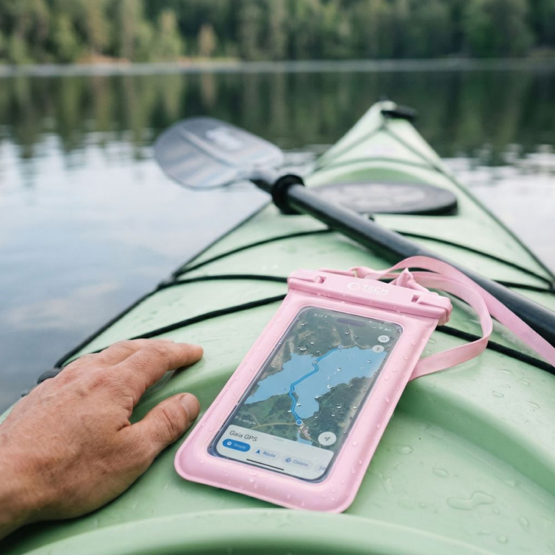 Tech-Protect UWC7 universele waterdichte drijvende hoes voor smartphones tot 6,9 inch, roze