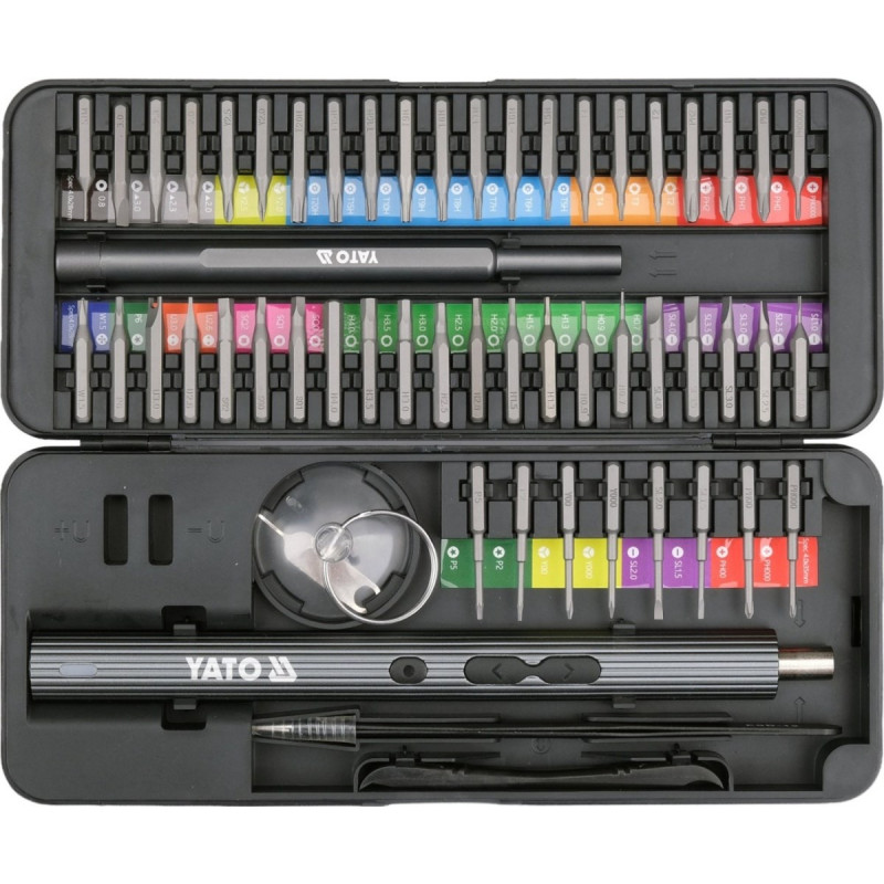 YATO YT-25770 schroevendraaierset met bits, 3,7 V, 56 stuks