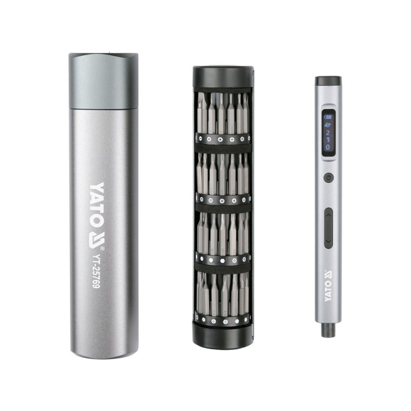 YATO YT-25769 schroevendraaierset met bits, 3,7 V, 61 stuks