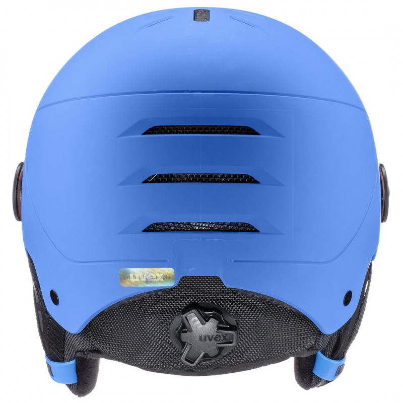 UVEX Rocket jr. Visor kinder skibrilhelm, blauw mat