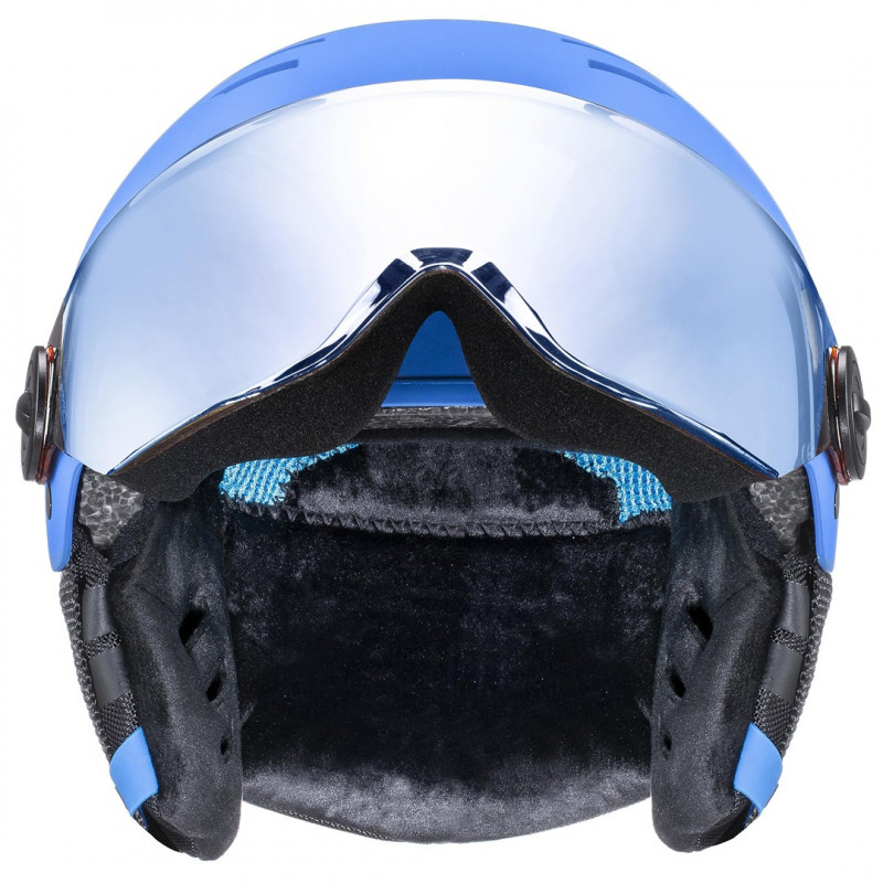 UVEX Rocket jr. Visor kinder skibrilhelm, blauw mat