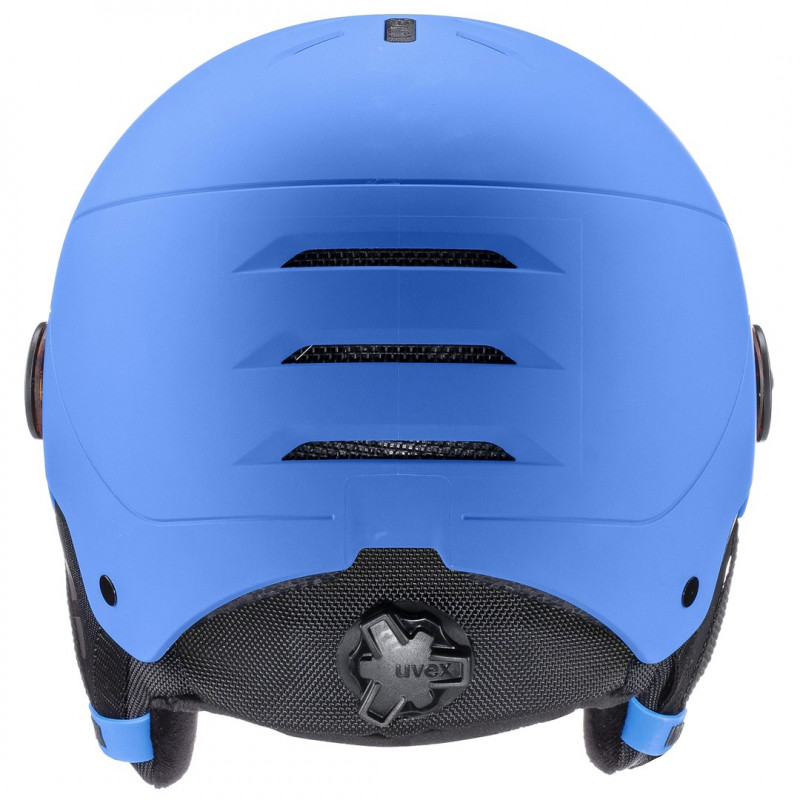 UVEX Rocket jr. Visor kinder skibrilhelm, blauw mat