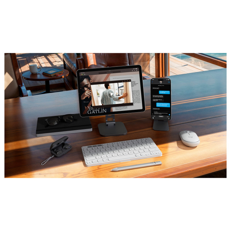 Logitech Keys-To-Go 2 voor iPad-toetsenbord (920-013009), lichtgrijs, Zwitserse layout