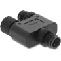 Delock 60849 M12 Y-splitter A-gecodeerd 4 pin, 1 x male naar 1 x male en 1 x female