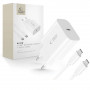 Tech-Protect NC20W 1-poorts USB-C wandlader PD20W met USB-C / USB-C-kabel, wit