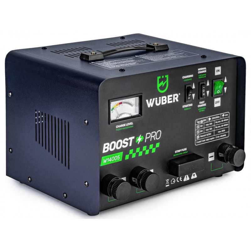 Wuber W14005 acculader voor auto's met jumpstart, 40 A, 12 V/24 V