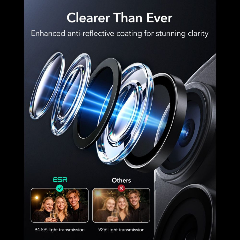 ESR Armorite camerabeschermer voor Apple iPhone 18 Pro / 18 Pro Max, zwart