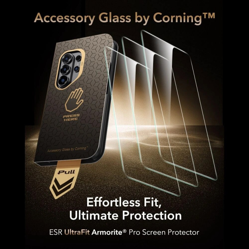 ESR UltraFit Armorite Pro gehard glas voor Samsung Galaxy S26 Ultra, transparant