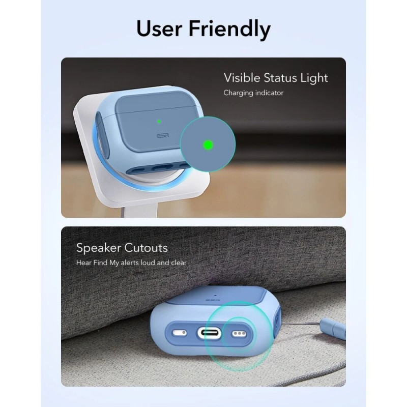 ESR Orbit HaloLock MagSafe-hoesje voor Apple AirPods Pro 3, poederblauw