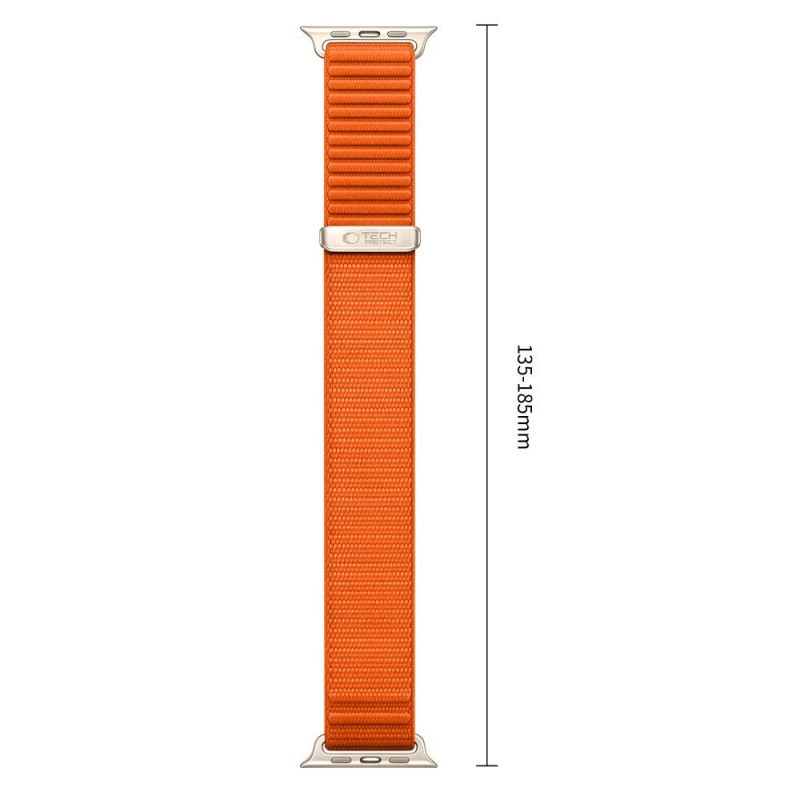 Tech-Protect Nylonloop Apple Watch 8 / 9 / 10 / 11 / 12 / SE / Ultra 44/45/46/49 mm horlogeband, oranje