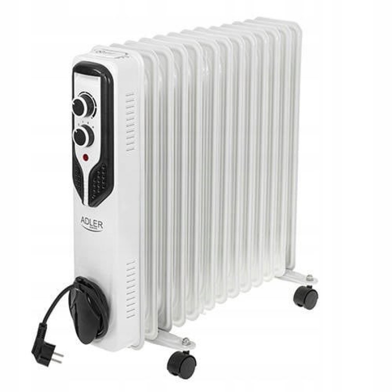 Adler AD 7818 olieradiator, 2500 W, 3 vermogensstanden, 13 ribben, wit