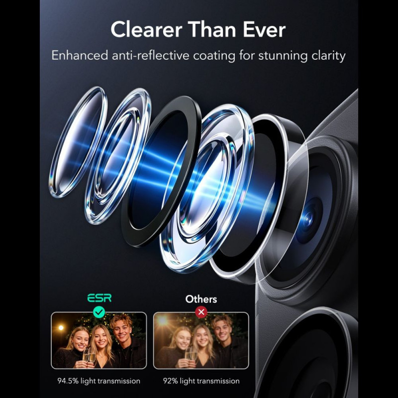 ESR Armorite camerabeschermer voor Apple iPhone 18 Pro / 18 Pro Max, transparant, 1D99500202