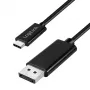 LogiLink CUA0121 USB 3.2 Gen2 Type-C-kabel, C/M naar DP/M, bi-di, 8K/60 Hz, metaal, zwart, 3 m