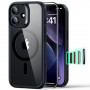 ESR Classic Hybrid MagSafe-hoesje met gehard glas voor Apple iPhone 17, transparant/zwart
