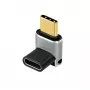 LogiLink AU0063 USB 4 Type-C-adapter 90° U/D, C/M naar C/F, 40 Gbps, 240W, 8K/60 Hz, metaal, zilver