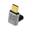 LogiLink AU0063 USB 4 Type-C-adapter 90° U/D, C/M naar C/F, 40 Gbps, 240W, 8K/60 Hz, metaal, zilver