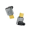 LogiLink AU0063 USB 4 Type-C-adapter 90° U/D, C/M naar C/F, 40 Gbps, 240W, 8K/60 Hz, metaal, zilver