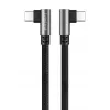 LogiLink CU0462 USB 2.0 Type-C-kabel, C/M 90° naar C/M 90°, 480 Mbps, 100W, metaal, zilver/zwart, 2 m