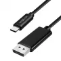 Logilink CUA0131 USB 3.2 Gen2 Type-C-kabel, C/M naar DP/M, 8K/60 Hz, nylon, metaal, zwart, 2 m