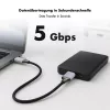 Logilink CU0199 USB 3.2 Gen1 Type-C-kabel, C/M naar Micro-USB/M, 5 Gbps, nylon, metaal, zwart/zilver, 2 m