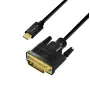 Logilink UA0473 USB 3.2 Gen1 Type-C-kabel, C/M naar DVI-D/M, 1080p/60 Hz, zwart, 1,8 m