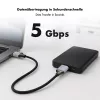 Logilink CU0290 USB 3.0-kabel, A/M naar Micro-USB/M, 5 Gbps, nylon, metaal, zwart/zilver, 1 m