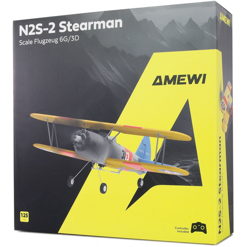 Amewi AMXFlight N2S-2 Stearman 360 mm 6G/3D 6-kanaals RTF, 14+ (24148)