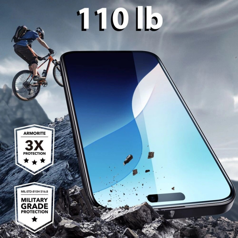 ESR Armorite gehard glas voor Apple iPhone 16 Pro Max, zwart frame