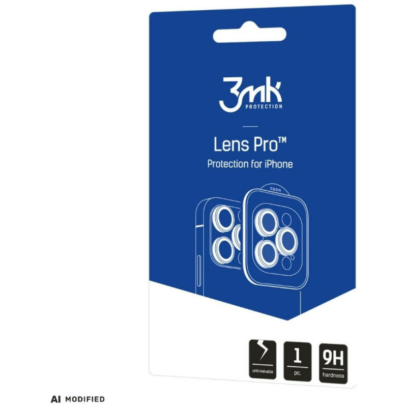 3MK Lens Protection Pro cameralensbeschermer voor Apple iPhone 18 Pro / 18 Pro Max, gehard glas, regenboog