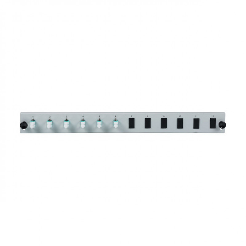 EFB Elektronik SB-FP-6SC-S-OM4 Rack-Mount Fibre Front Panel, 1U, grijs, metaal, 432 mm