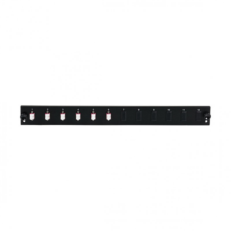 EFB Elektronik SB-FP-6SC-S-OM4 Rack-Mount Fibre Front Panel, 1U, grijs, metaal, 432 mm