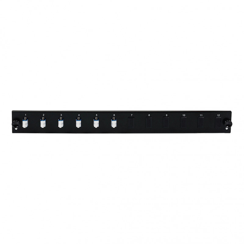 EFB Elektronik SB-FP-6SC-S-OM4 Rack-Mount Fibre Front Panel, 1U, grijs, metaal, 432 mm